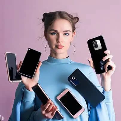 A girl is holding two smart phones,iPhone 14 Pro Max vs Samsung S22 Ultra, which is better?